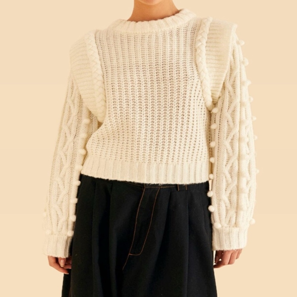 Farm Rio Elegant White Sweater